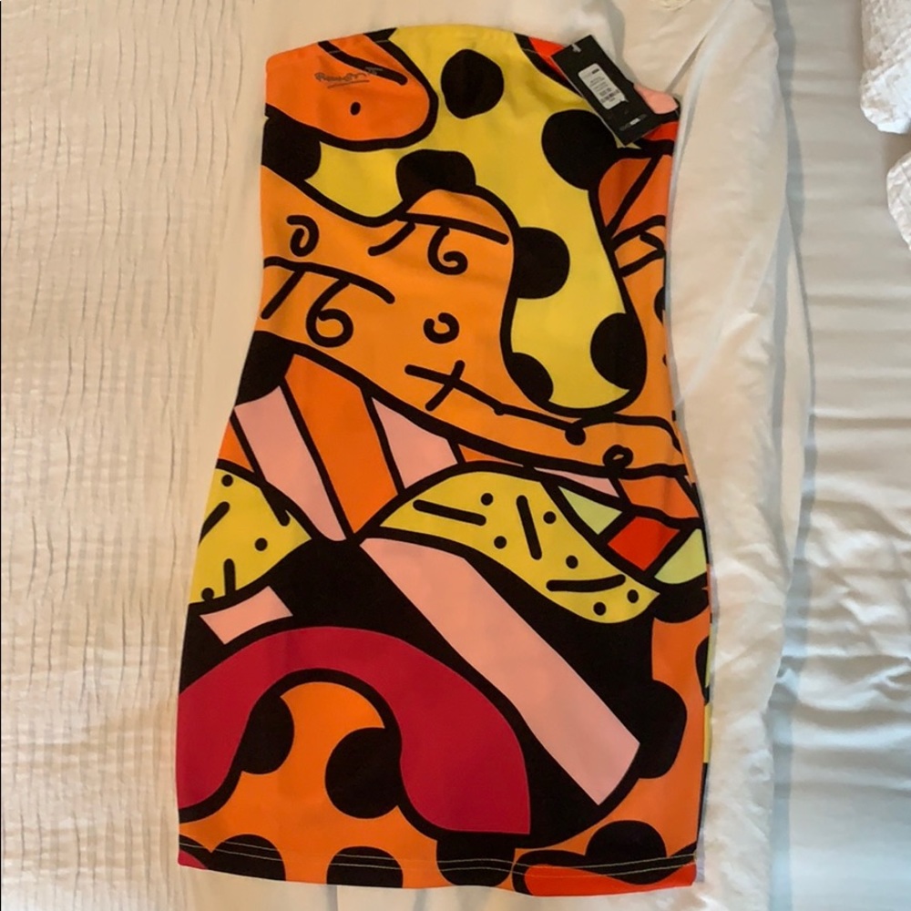 “BRITO X FASHION NOVA” Strapless Mini Dress